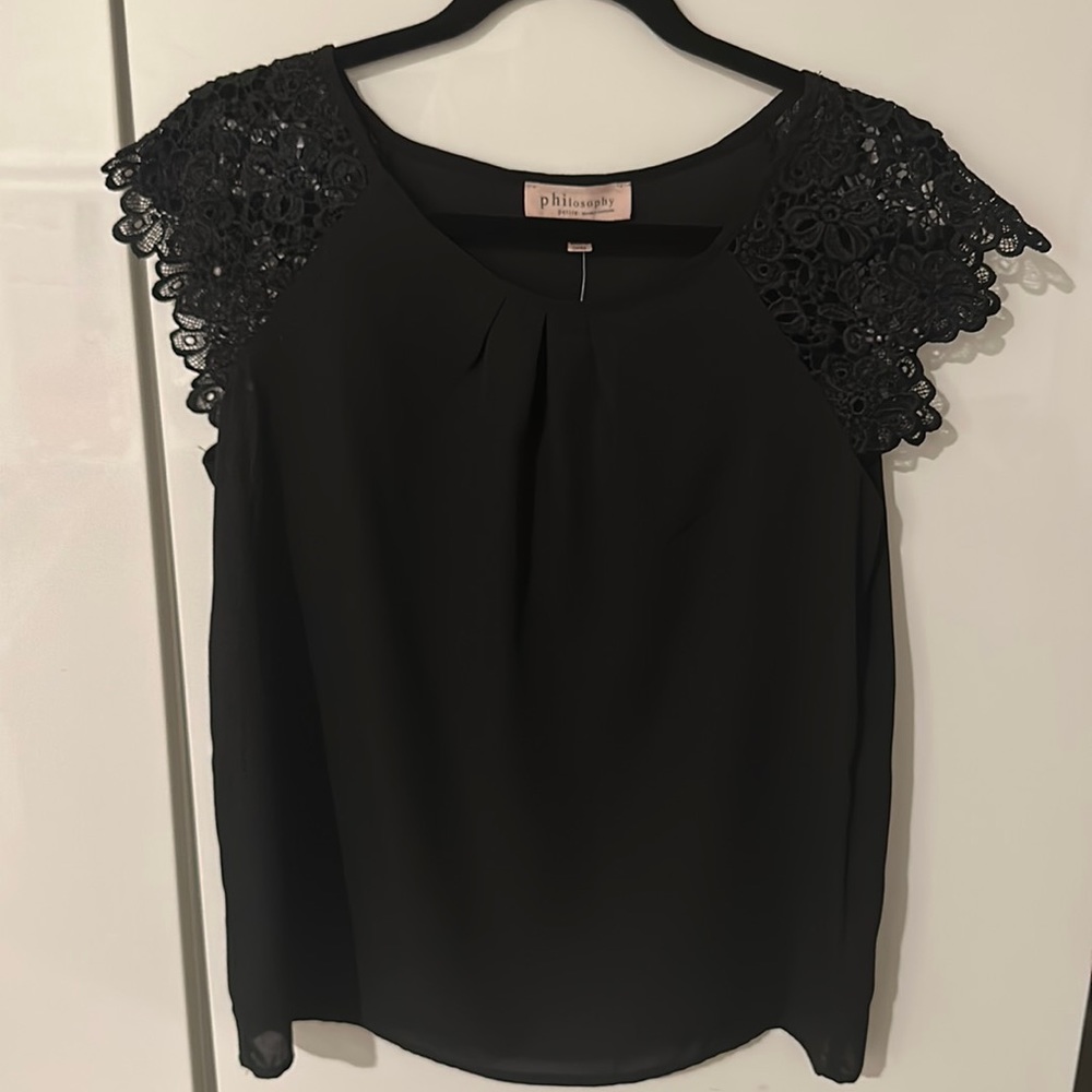 Black blouse p/m, brand new.